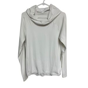 Lululemon White Long Sleeved Tunic Cowl Neck Top, Large